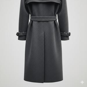 เสื้อโค้ทขนสัตว์สีเทาเข้ม - Product Image 2