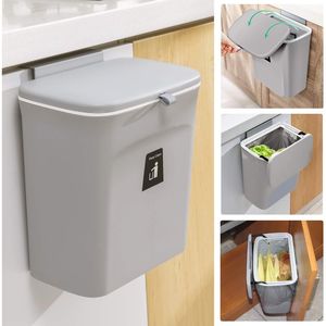 Cubo de Basura Colgante de 2.4 Galones para Encimera de Cocina, Debajo del Fregadero o Armario, Cubo de Basura Pequeño con Tapa para Baño o Dormitorio - Product Image 1