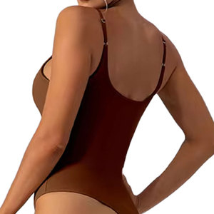 Maillot de bain sportif pour femme, respirant, couleur unie, polyester/nylon, pour l'entraînement, séchage rapide, écologique, anti-UV, léger - Product Image 3