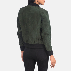 New Arrival Latest Green <b>Suede</b> <b>Women's</b> Bliss Varsity <b>Jacket</b> Baseball <b>Jacket</b> For <b>Women</b> - Product Image 5