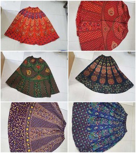 Falda Larga de Algodón para Mujer Estilo Bohemio Hindú, Colores Variados, Cantidad al por Mayor, Retro Étnica Hippie GC-AP-1700 - Product Image 2
