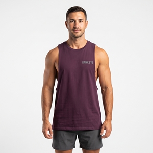 Débardeur de sport violet sans manches pour homme, tendance 2026, avec emmanchures profondes, idéal pour la musculation et l'entraînement - Product Image 1