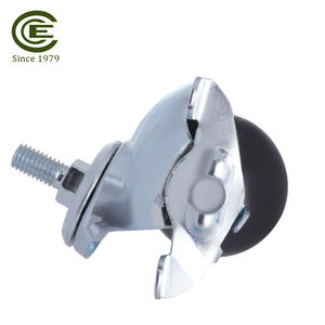 Rueda giratoria de 1.5 pulgadas con vástago roscado y freno, cromada, negra, para muebles, gabinetes, escritorios y estantes - Product Image 6