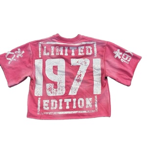 Camiseta de hombre personalizada con lavado de ácido desteñido al sol, holgada, 100% algodón, peso pesado, serigrafía, tejido, Boxy Fit Crop - Product Image 2