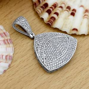 จี้เพชรโมอิสซาไนต์ทรงกลมรูปสามเหลี่ยมแบบขายส่งสำหรับงานปาร์ตี้ฮิปฮอป เงินแท้ 925 เครื่องประดับจี้และชาร์มคุณภาพสูง - Product Image 3