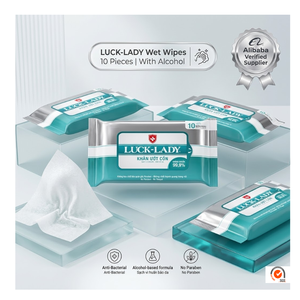 Toallitas Húmedas con Alcohol Luck Lady, Paquete de 25 Unidades, Tela No Tejida de Alta Calidad, Multiusos, Desinfectantes, Precio de Fábrica - Product Image 1