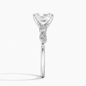 BOJ <b>Ring</b> 0108 Radiant Cut 925 <b>Silver</b> Leaves and Buds Setting <b>Solitaire</b> Diamond <b>Ring</b> 2ct D Color VVS1 Moissanite GRA Certified - Product Image 3