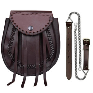 Accessoire de kilt écossais Sporran marron en cuir 100 % de haute qualité pour homme – Fournitures d'usine - Product Image 1