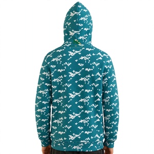 NEXTEX Unisex Pixel Camo Zip Up Hoodie Teal White Ninja <b>Face</b> <b>Mask</b> Hooded Jacket - Product Image 4