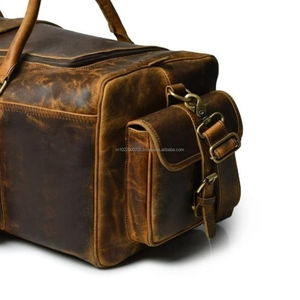 Bolso de lona de estilo vintage de lujo para hombre, cuero genuino con correa ajustable para el hombro, diseño protector multibolsillo, venta al por mayor - Product Image 4