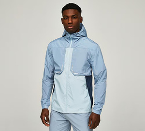Men's Hooded Windbreaker Jacket Solid Color Zipper Closure Lightweight Polyester Spring Outdoor Wear Sporty Style - Product Image 4