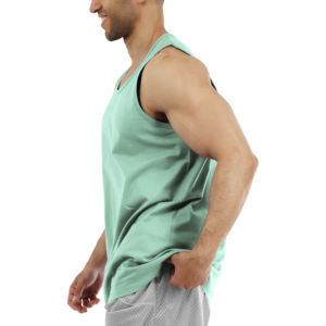 เสื้อกล้ามผู้ชายผ้าคอตตอนผสมโพลีเอสเตอร์ 190 GSM ทรงหลวม แห้งเร็ว พิมพ์โลโก้ได้ตามต้องการ เหมาะสำหรับออกกำลังกาย ฟิตเนส เล่นกีฬา - Product Image 2