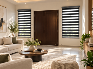 Persianas Zebra Eléctricas Modernas Minimalistas, Exclusivas, Integradas, con Bloqueo de Luz UV, Ecológicas, Impermeables, Lisas, para Ventanas Corredizas - Product Image 1