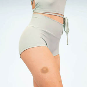 High Elastic Waist Washed Cotton Compression <b>Booty</b> Shorts for Women Breathable Gym Yoga Running - Product Image 3