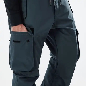 Men's Windproof Cargo Pants Elastic Waist Multiple Pockets Workwear Style Midweight Polyester Winter Outdoor Wear - Product Image 4