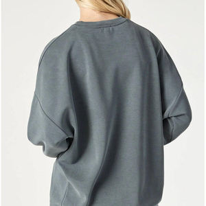 Sweat-shirt en molleton de coton pour femme, sweat-shirt oversize à manches longues, nouveau style, sweat-shirt pour femme - Product Image 2