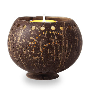 Porte-bougies en coquille de noix de coco naturelle, récipients pour bougies chauffe-plat, décorations lumineuses pour mariage - Product Image 2