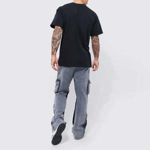 Custom Men's <b>Tech</b> Cargo Joggers Vintage <b>Washed</b> French Terry Multi Pocket Utility Sweatpants Zip Hem Streetwear - Product Image 3