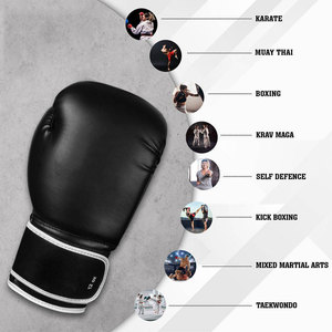 Gants de boxe professionnels en cuir 12 oz, anti-humidité, avec fermeture réglable pour le poignet, unisexe pour l'entraînement des adultes - Product Image 4