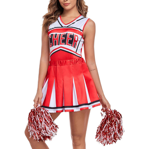 Nuevo Uniforme de Porristas OEM 2026, Estilo Falda Roja y Blanca con Estampado de Porristas para Adultos, en Stock, Ropa de Práctica - Product Image 1