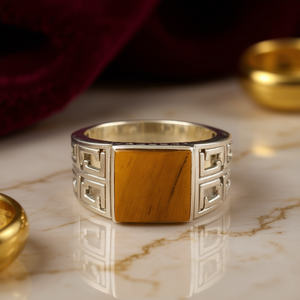 แหวนมอยส์ซาไนต์ไทเกอร์อาย 9.1 กรัม เครื่องประดับที่หรูหราและสง่างาม - Product Image 3