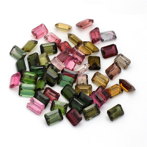 Piedras preciosas de turmalina de grado fino, octágonos facetados de 6x8mm, turmalina multicolor, piedras preciosas sueltas, lote al por mayor, rubelita de calidad 3A - Product Image 3