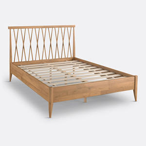 Lit divan au design minimaliste français, cadre en teck, ensemble de meubles de chambre à coucher - Aira - Product Image 4