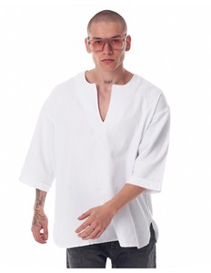 Camiseta Blanca sin Mangas para Hombre, Corte Regular, Cuello Redondo, Color Sólido, 100% Algodón Tejido, Diseño Liso, Estilo Vintage, Secado Rápido - Product Image 3