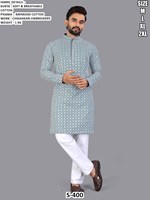 Kurta Aarav pour homme, traditionnel, brodé Bandhani, en coton, coupe classique, longueur au sol, pour Diwali, fête, séchage rapide