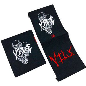 Étiquettes tissées personnalisées pour vêtements, enroulées, pliées en extrémité, en satin damassé polyester, lavables, à coudre, étiquettes de marque OEM, neuves - Product Image 2