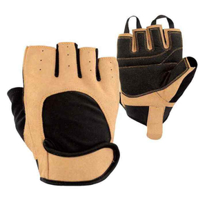 Gants de sport demi-doigts en daim pour musculation, entraînement et fitness, unisexe, gris et noir - Product Image 6