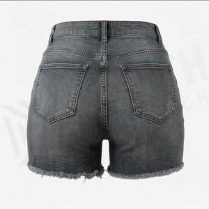 Shorts en jean pour femmes, taille large, en coton, style décontracté estival, couleur personnalisable, vêtements uniques - Product Image 2