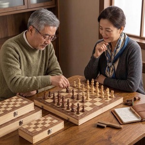 ILAHI's Eco-Friendly Rustic Polished Rectangle <b>Chess</b> <b>Board</b> Game 100% Handmade Pure Wood Animal/Love Style Customized Size <b>Chess</b> - Product Image 5