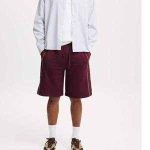 Custom Side Piping <b>Fleece</b> Breathable Waterproof Sweat <b>Shorts</b> <b>Men</b> Loose Heavyweight Cotton Drawstring Casual Knee Length <b>Shorts</b> - Product Image 2