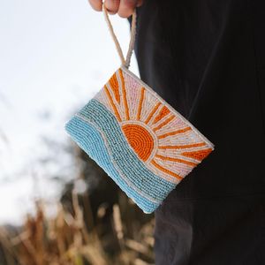 Petite Pochette Perlée Sunrise |   Pochette à monnaie ornée - Product Image 2
