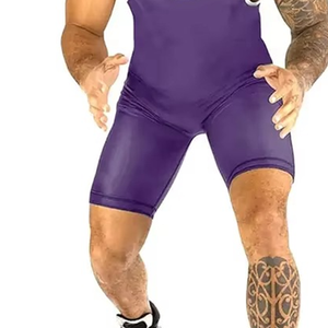 Nouveau design, haute qualité, 100% polyester, justaucorps de lutte personnalisable pour hommes - Séchage rapide et confortable - Product Image 4