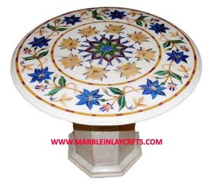 High Class Quality Beautiful <b>White</b> Marble Inlaid Oval Shaped Dinning <b>Table</b> Top Use For Home And Hotel Decoration Purpose - Product Image 6
