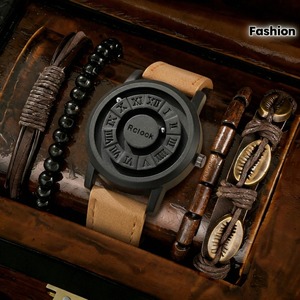 Set de 5 Relojes de Cuarzo y Pulseras de Moda para Hombre, Reloj Casual |   Reloj Minimalista B918 - Product Image 1