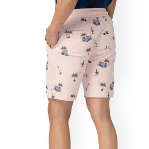 Shorts Bermuda pour homme, imprimés roses, avec cordon de serrage à la taille, décontractés, avec poches, en tissu de coton respirant - Product Image 4