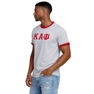 Camiseta Gris de 3 Letras Kappa Alpha Psi con Ribete en Contraste Clásico, Prenda de Fraternidad Griega con Comodidad Premium y Ajuste Elegante - Product Image 3