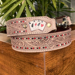 Women Bag <b>Parts</b> Accessories Hand <b>Tooled</b> Leather Shoulder Bag Strap Manufacturer Cow Leather Replacement Crossbody Purse Straps - Product Image 3