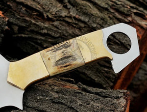 Custom Handmade J2 Steel Chef Cleaver <b>Knife</b> 10.5 Blade" Full Tang Fixed Blade Ambidextrous <b>Kitchen</b> Chopper Stag Horn Handle - Product Image 3