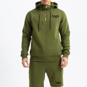 Conjunto Deportivo Unisex de Invierno con Sudadera con Capucha y Pantalones Cortos, Chaqueta con Cierre, Forro Polar, 100% Algodón, Ecológico, Transpirable, de Secado Rápido, Informal - Product Image 1
