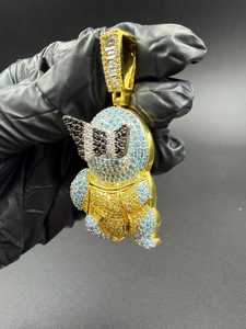 Colgante de Tortuga de Moissanita Multicolor con Diseño Único para Fiesta Hip Hop, Joyería Fina de Plata 925, Colgantes y Dijes - Product Image 5