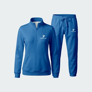 Conjunto Deportivo de Invierno para Mujer a Precio Razonable, con Mangas Largas, Cierre de Cremallera de un Cuarto, Pantalones con Cordón y Logotipo Frontal, Ropa Casual - Product Image 4
