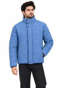 Veste matelassée décontractée pour homme, grise, à capuche et col montant, épaisse, coupe-vent, boutonnée, 220g - Product Image 3