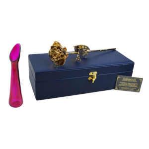 Rosa Bañada en Oro de 24k con Acabado Dorado y Empaque de Lujo en Caja, Rosa Real Decorativa, Regalo para el Día de San Valentín, Rosa Natural - Product Image 1