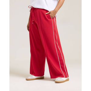 Pantalon de survêtement baggy formel OEM pour filles, chaud, style streetwear, avec impression sérigraphiée et bandes latérales contrastantes, en coton et élasthanne - Product Image 5