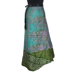 New Wholesale Price High Quality Reversible Two Layer Silk <b>Wrap</b> <b>Skirt</b> Reversible Vintage Silk Magic 38 Inch Length <b>Wrap</b> <b>Skirt</b> - Product Image 2