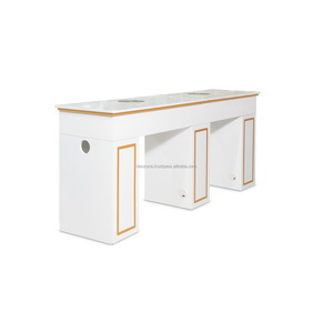 Table de manucure haut de gamme en MDF et contreplaqué, design moderne, couleur personnalisable, pour salon de beauté (OEM/ODM) - Product Image 6